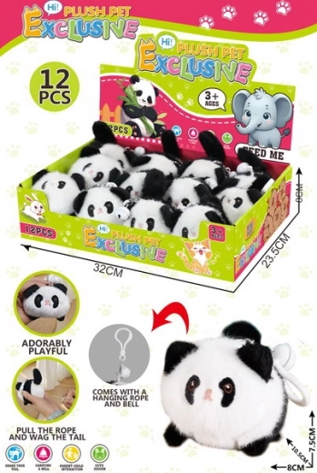Plüsch-Aufziehanhänger Panda 10,5 cm