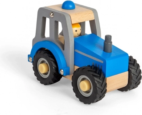 Blauer Holztrecker für Kinder