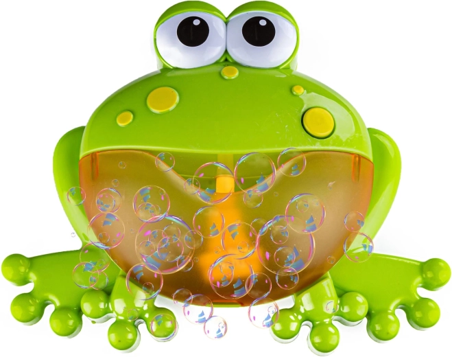 Spaßiger Badewannen-Frosch: Blasen und Schaum