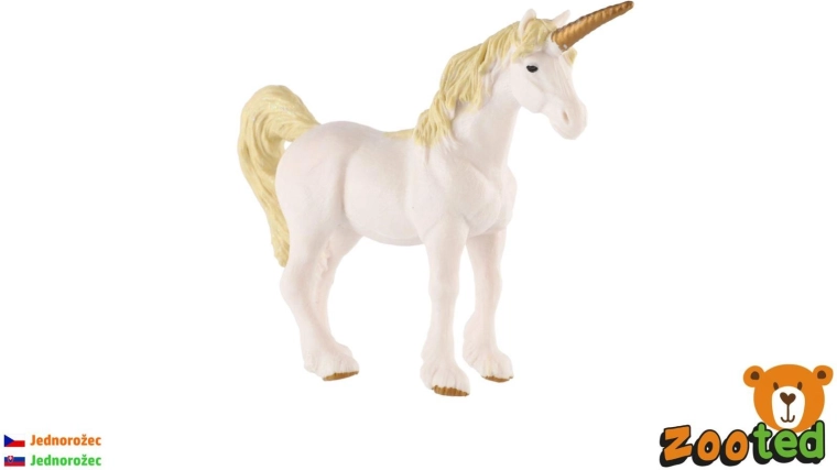 Weiß-goldenes Plastik-Einhorn 16 cm