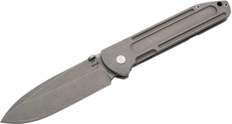 Böker Plus Evade Klappmesser 9 cm mit Stonewash-Finish und Clip