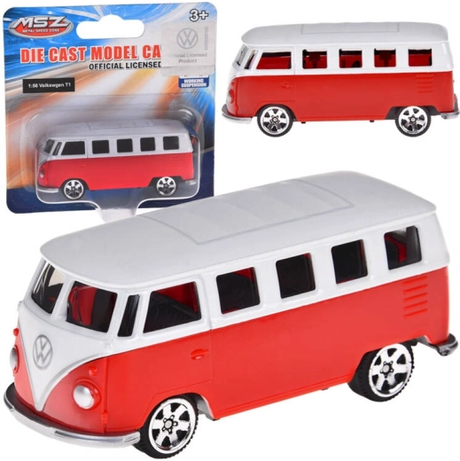 Metallmodell VOLKSWAGEN T1 1:56 rot-weiß
