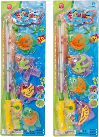 Leuchtende Kinder-Angelrute mit magnetischen Fischen