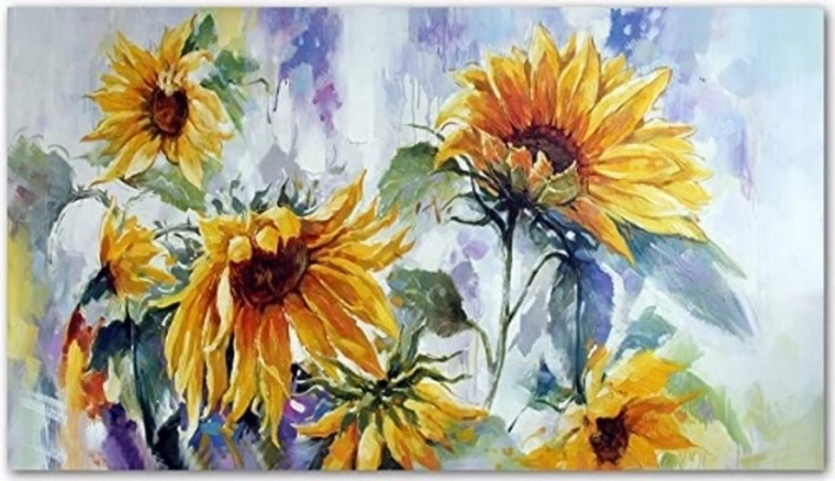 Diamantmalerei Sonnenblumen 80 × 40 cm