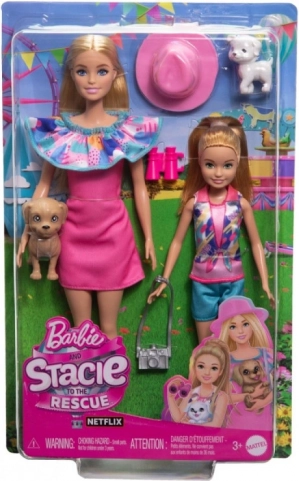 Barbie und Stacie – Puppenset mit Welpen und Sommer-Accessoires