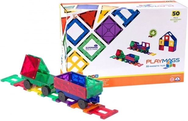 Magnetisches 3D-Zug-Bauset Playmags