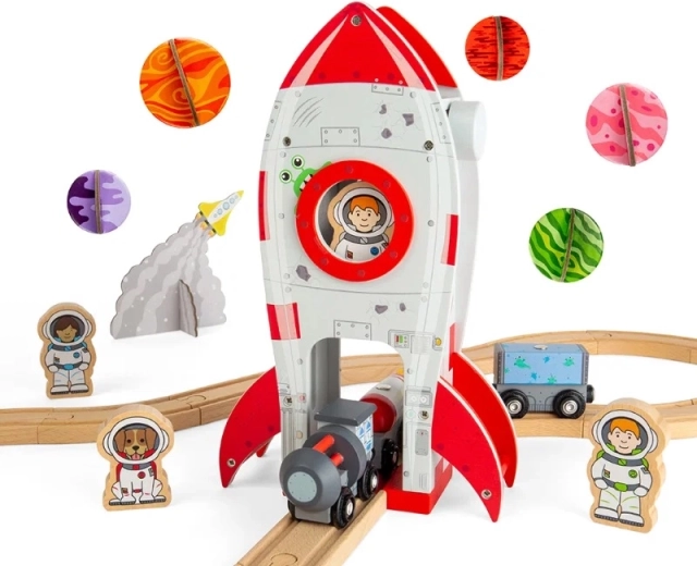 Bigjigs Rail Weltraumrakete – Holztunnel für die Eisenbahn