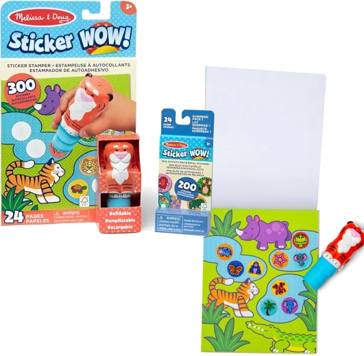 Melissa & Doug Sticker WOW! Tiger – Stempel mit Stickern und Aktivitätsbuch