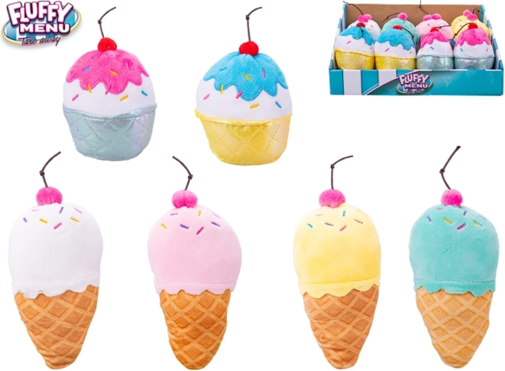 Fluffy Menu Plüschspielzeuge Eiscreme und Cupcake