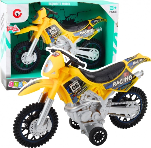 Motocross-Spielzeug Off-Road Gelb mit Licht- und Soundeffekten
