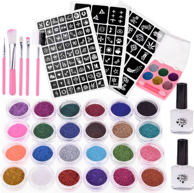 Großes Set Glitzertattoos