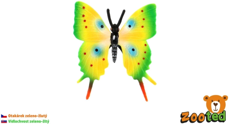 Tropischer Kunststoff-Schmetterling Papilio, grün-gelb, 5,5 cm