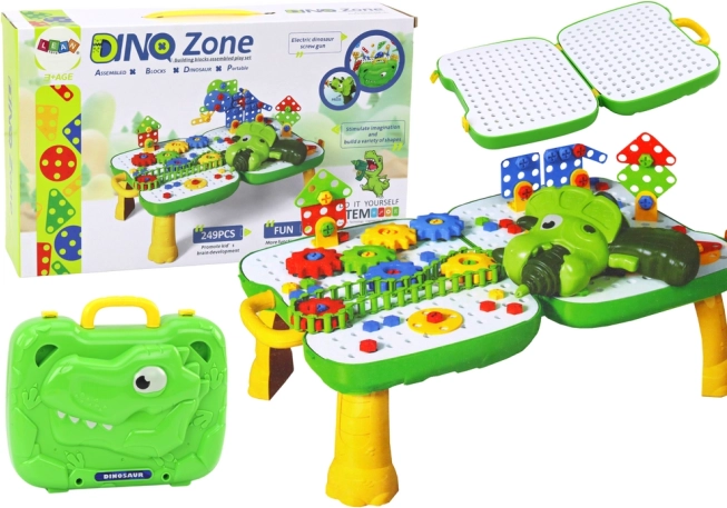 Tischkoffer Dino Zone Bausatz mit Bohrer 249 Teile