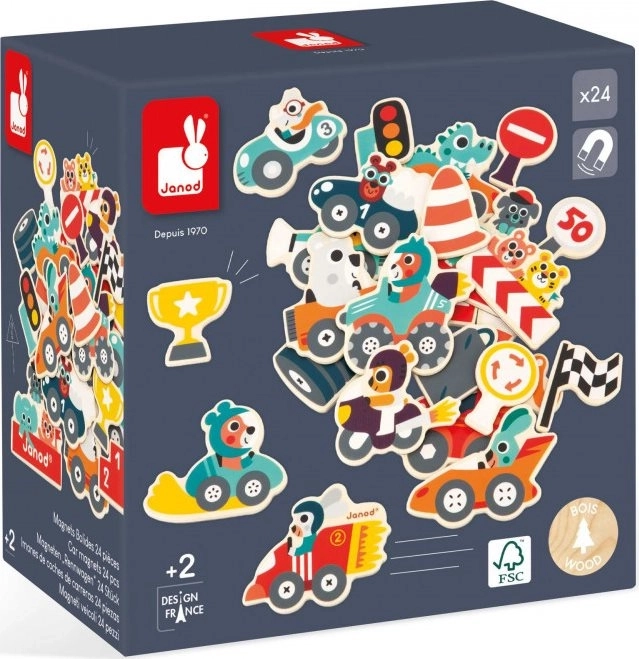 Holzmagnete Autos für Kinder