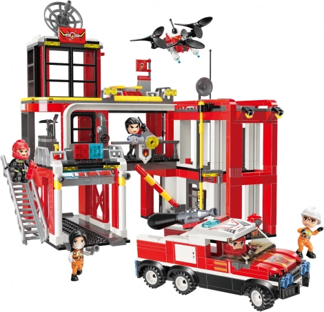 Qman MineCity Feuerwehrzentrale – Bausteinset für Kinder