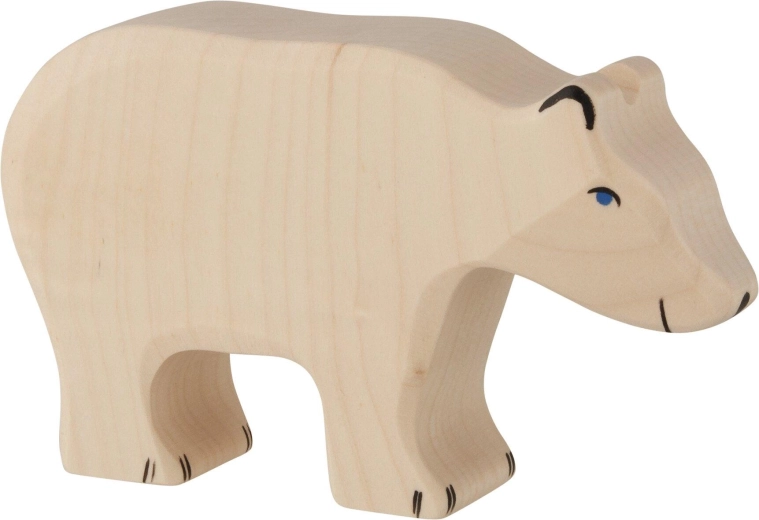 Holztiger Eisbär fressend – 1 Stück