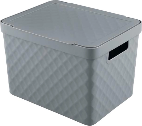 Kunststoff-Aufbewahrungskorb mit Deckel HEIDRUN 17,5 l