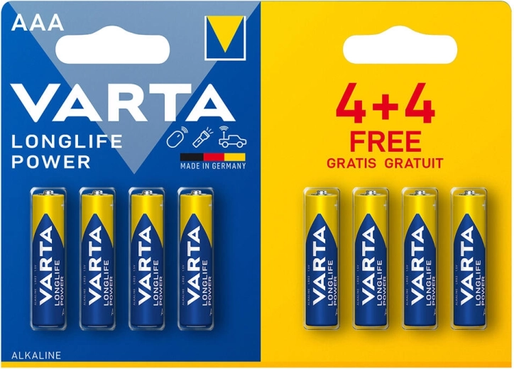 Alkaline-Batterien AAA LR03 1,5 V Longlife Power VARTA (8 Stk.)
