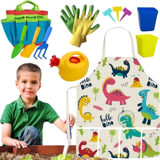 Woopie Kinder-Gartenset mit Dinosauriern, 15-teilig
