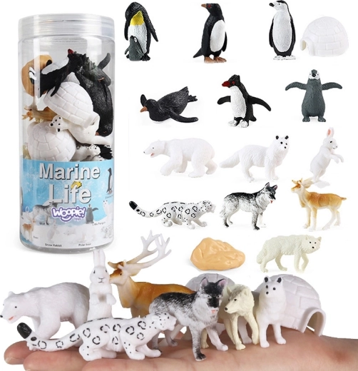 Set arktischer Tierfiguren WOOPIE – 16 Teile