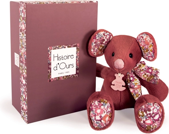 Plüsch-Mäuschen dunkelrosa 25 cm – Doudou Histoire d’Ours