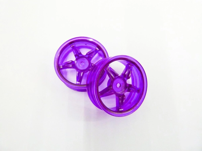 Fünfspeichen-Felge für Tamiya-Modelle in fluoreszierendem Violett, 22 mm