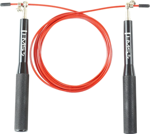 Schnelles Springseil HMS mit Aluminiumgriffen, rot