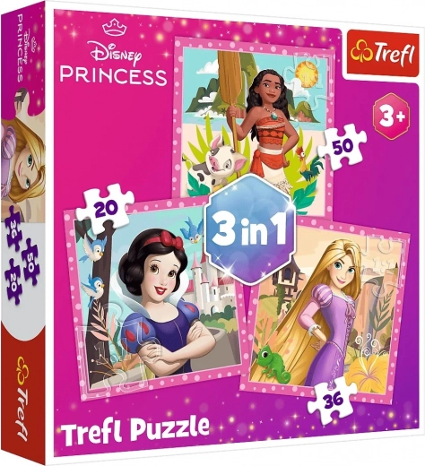 Puzzle 3-in-1 – Wunderschöne Blumen – DISNEY PRINCESS Trefl