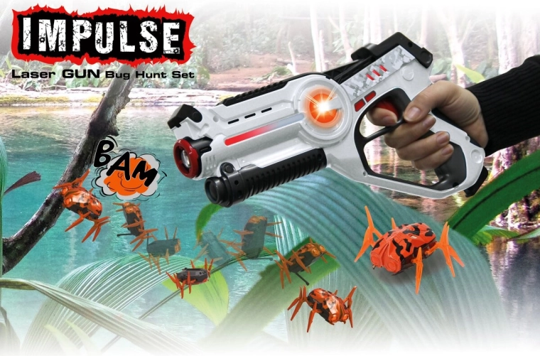Impulse Laserpistole Bug Hunt Set weiß/orange