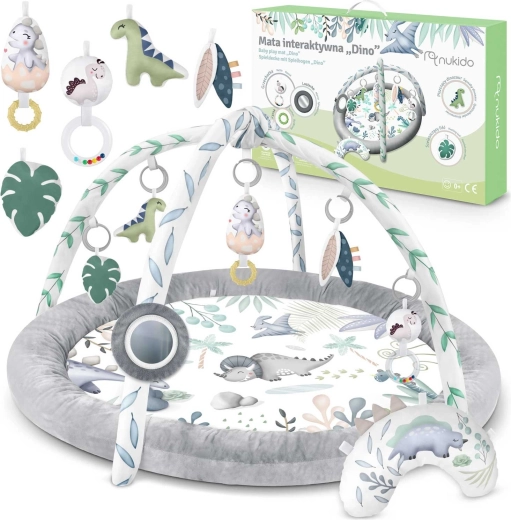 Interaktive, edukative Spieldecke Nukido Dino mit abnehmbaren Bögen