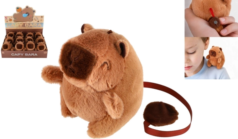 Plüsch-Capybara mit Magnet 8 × 11 cm (12 Stk. im Display)