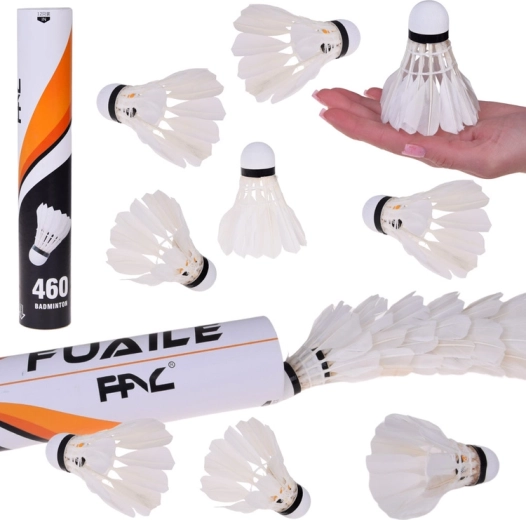 Badminton-Federbälle aus Naturfedern – 12 Stück in der Tube