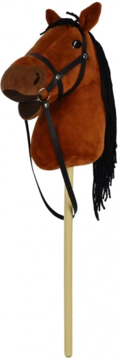 Plüsch-Steckenpferd 70 cm mit Sound, dunkelbraun