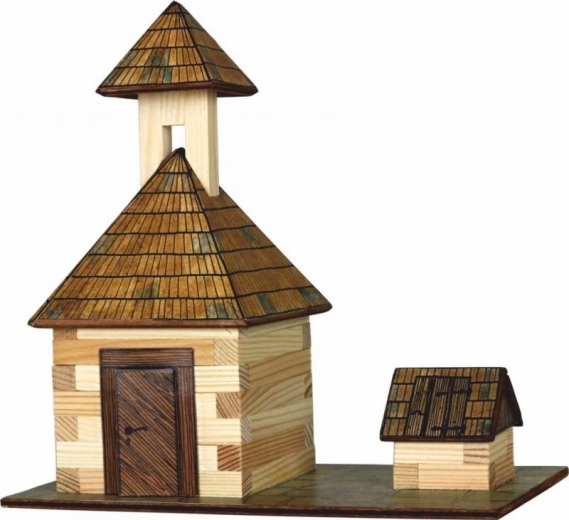 Holz-Klebe-Baukasten Glockenturm und Brunnen Walachia