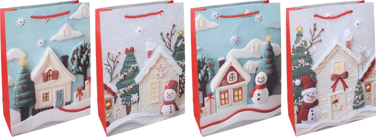 Weihnachtliche Geschenktüte L 30 × 40 × 12 cm – 1 Stück