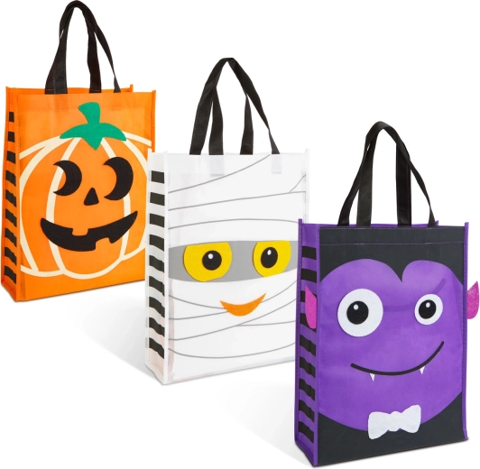 Halloween-Geschenktüte mit Filzdekoration 40 × 30 cm - 1 Stück