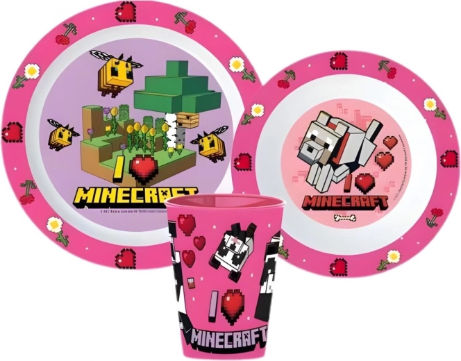 Plastik-Essgeschirr-Set Minecraft (3 Teile) – 1 Stück