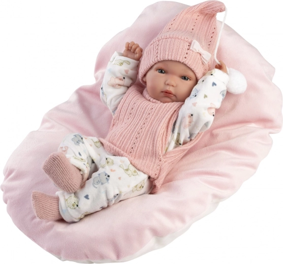 Realistische Babypuppe MÄDCHEN mit Vollvinylkörper 35 cm