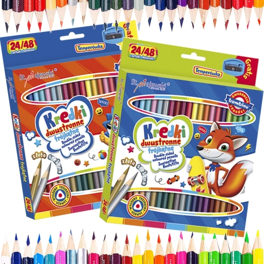 Bambino doppelseitige Buntstifte 24/48 Farben mit Anspitzer