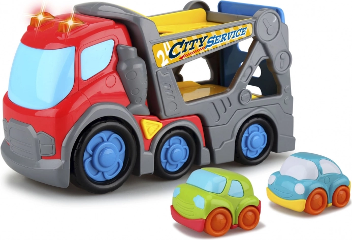 Kiddy Abschleppwagen mit Effekten, 31 cm + 2 Autos 9 cm