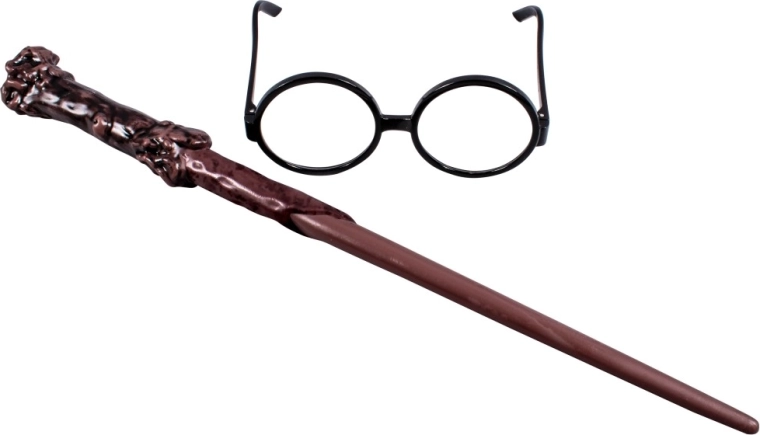 Harry-Potter-Set Zauberstab und Brille