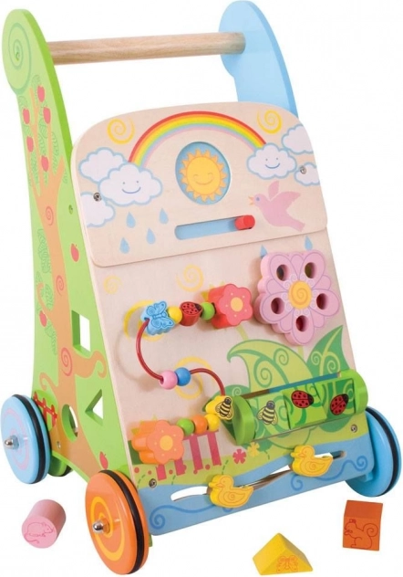BIGJIGS BABY Holz-Aktivlauflernwagen für den Garten