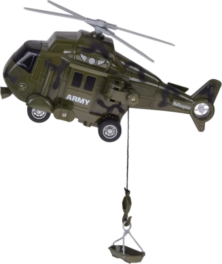 Helikopter mit Rotor und Rettungswinde