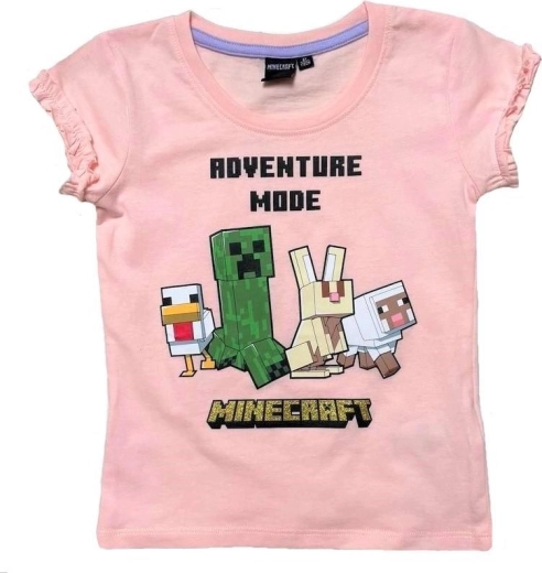 Rosa Minecraft-T-Shirt – Größe: 134