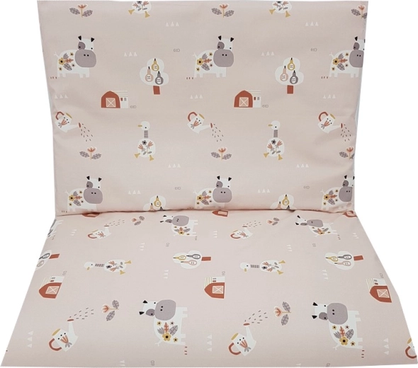 EKO Kinder-Bettwäsche aus Baumwolle 2-teilig My Farm, rosa