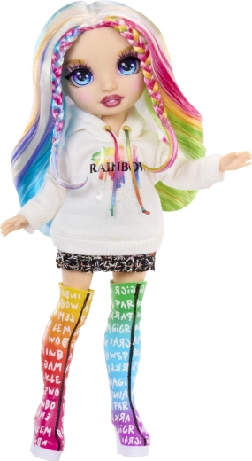 Gelenkige Puppe mit Regenbogenhaaren