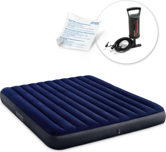 Aufblasbare Matratze INTEX 203 × 183 × 25 cm mit Kolbenpumpe