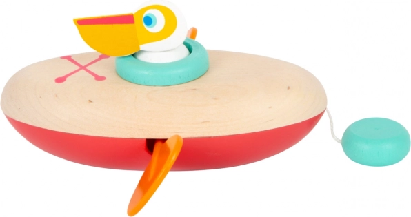SMALL FOOT Wasserspielzeug Pelikan – Aufzieh-Kanu