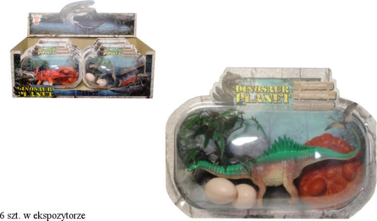 Dinosaurierfigur mit Nest und Eiern