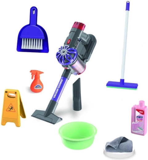 PLEJO Reinigungsset mit Stielstaubsauger für Kinder